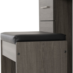 Seconique Lisbon 3 Drawer Black Wood Grain Faux Leather Dressing Table Set with Mirror - Size: 40 x 90 x 73cm - Wilko - thumbnail 7