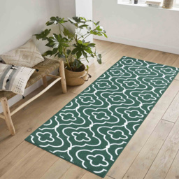 Desire Rugs Havana Emerald Quatrefoil Anti Slip Door Mat 220 x 160cm - Size: 160 x 220cm - Green - Wilko - thumbnail 5
