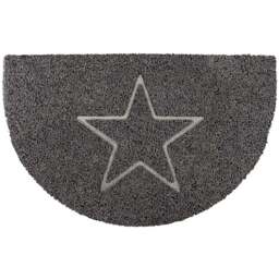 Oseasons Grey Star Half Moon Doormat 70 x 44cm - Wilko - thumbnail 1