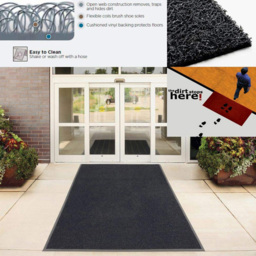 Oseasons Grey Star Half Moon Doormat 70 x 44cm - Wilko - thumbnail 4