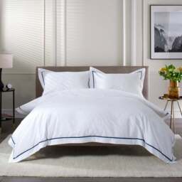 The Lyndon Company Hampstead Double Blue Duvet Set - Wilko