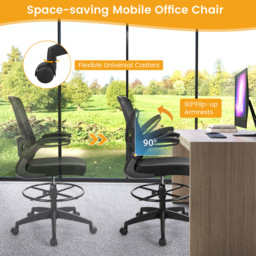 Costway Black High Back Mesh Office Chair - Size: 63 x 62 x 30cm - Wilko - thumbnail 6