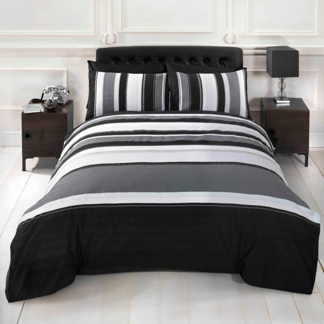 Rapport Home Detroit Double Grey Duvet Cover Set - Silver - Wilko - image 1