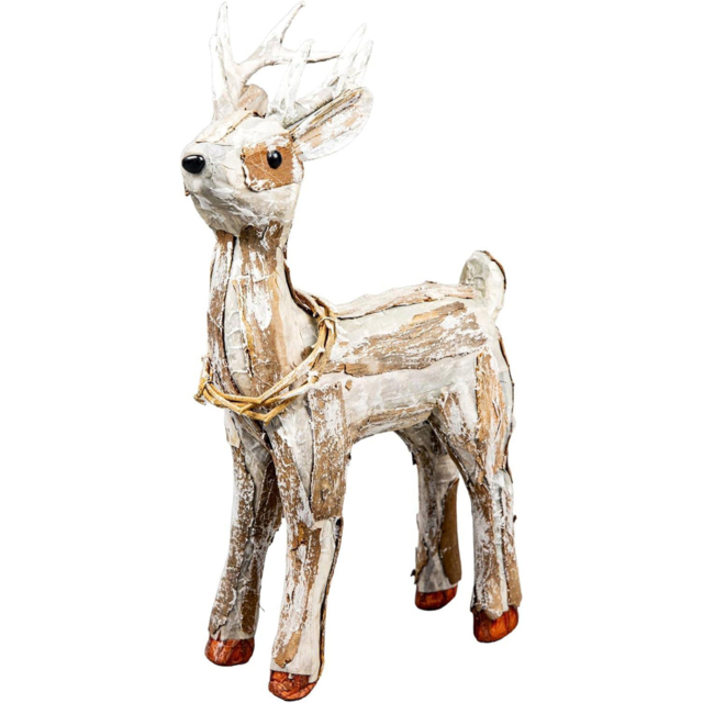 Shatchi Free Standing Deer Christmas Decoration 36cm - Size: 36 x 21 x 3.6cm - Gold - Wilko - image 1