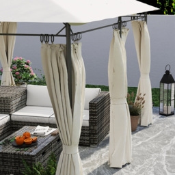 Outsunny 3 x 4m White Double Roof Metal Garden Gazebo with Sides - Cream - Wilko - thumbnail 4