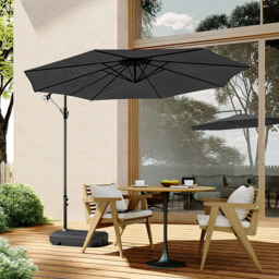 Living and Home Black Cantilever Parasol 3m with 60L Fillable Base - Wilko - thumbnail 3