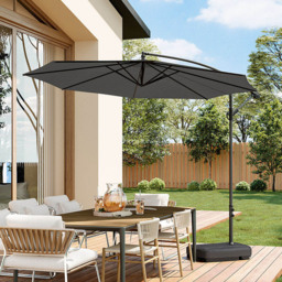 Living and Home Black Cantilever Parasol 3m with 60L Fillable Base - Wilko - thumbnail 7