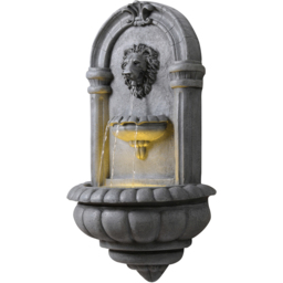 Teamson Home Natural Stone Tiered Lion Head LED Water Wall Fountain 81cm - Size: 81.28 x 24.51 x 46.48cm - Grey - Wilko - thumbnail 5