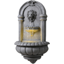 Teamson Home Natural Stone Tiered Lion Head LED Water Wall Fountain 81cm - Size: 81.28 x 24.51 x 46.48cm - Grey - Wilko - thumbnail 4