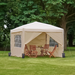 VonHaus 3 x 3m Cream Pop-up Gazebo with Removable Side Panel - White - Wilko - thumbnail 4