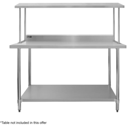 Monster Shop Kukoo Single Tier Steel Over Shelf 150cm - Size: 45 x 150 x 30cm - Silver - Wilko - thumbnail 6