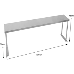 Monster Shop Kukoo Single Tier Steel Over Shelf 150cm - Size: 45 x 150 x 30cm - Silver - Wilko - thumbnail 7