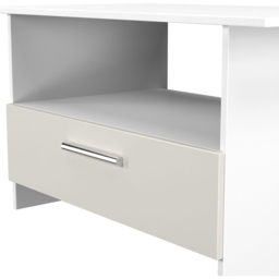 Crowndale Contrast Single Drawer Grey Matt and White Coffee Table Ready Assembled - Size: 50 x 93 x 53cm - Grey Matt & White - Wilko - thumbnail 6