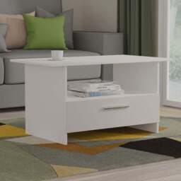 Crowndale Contrast Single Drawer Grey Matt and White Coffee Table Ready Assembled - Size: 50 x 93 x 53cm - Grey Matt & White - Wilko