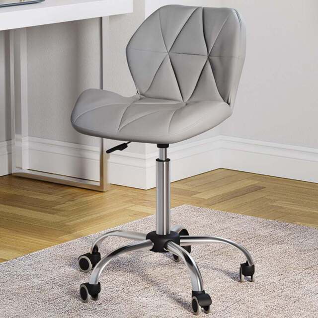 Vida Designs Grey PU Faux Leather Swivel Office Chair - Size: 96 x 48 x 49cm - Wilko - image 1