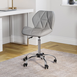 Vida Designs Grey PU Faux Leather Swivel Office Chair - Size: 96 x 48 x 49cm - Wilko - thumbnail 4