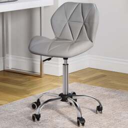 Vida Designs Grey PU Faux Leather Swivel Office Chair - Size: 96 x 48 x 49cm - Wilko - thumbnail 1
