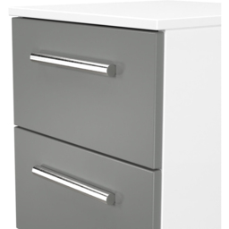 Crowndale Contrast 3 Drawer Dusk Grey and White Bedside Cabinet Ready Assembled - Dusk Grey & White - Wilko - thumbnail 6