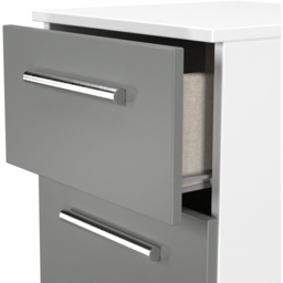 Crowndale Contrast 3 Drawer Dusk Grey and White Bedside Cabinet Ready Assembled - Dusk Grey & White - Wilko - thumbnail 7