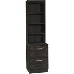 R White Cabinets 2 Drawer 4 Shelf Black Filing Cabinet with Hutch - Size: 182.8 x 47.9 x 54cm - Wilko - thumbnail 3