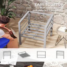 Outsunny Charcoal Grey Aluminium Patio Sofa Armchair with Cushions - Size: 64 x 66 x 68cm - Wilko - thumbnail 7