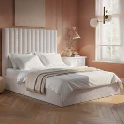 Flair Everley King Size Cream Boucle Ottoman Bed - Wilko - thumbnail 1