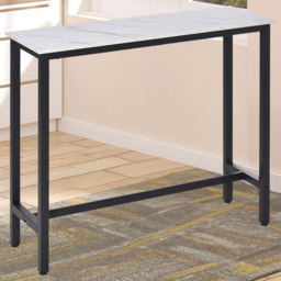 Portland 2 Seater Marble Dining Effect Table White and Black - Multi - Wilko