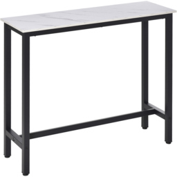 Portland 2 Seater Marble Dining Effect Table White and Black - Multi - Wilko - thumbnail 3