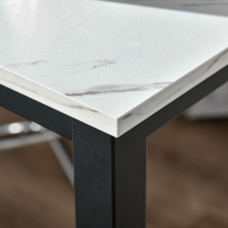 Portland 2 Seater Marble Dining Effect Table White and Black - Multi - Wilko - thumbnail 4
