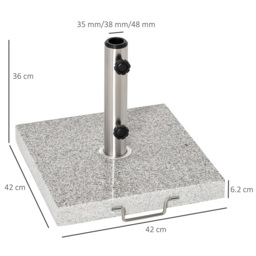 Outsunny 25kg Garden Umbrella Base - Size: 36 x 42 x 42cm - Black - Wilko - thumbnail 5