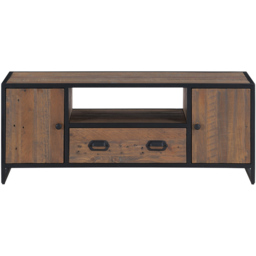 Baumhaus Ooki 2 Door Single Drawer Large Widescreen Television Cabinet - Brown - Wilko - thumbnail 4