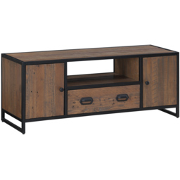 Baumhaus Ooki 2 Door Single Drawer Large Widescreen Television Cabinet - Brown - Wilko - thumbnail 3