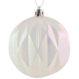 Pack of 4 Iridescent Baubles White - Jingle Bell Boogie - Wilko - thumbnail 3
