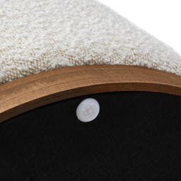 Living and Home Cream Round Ottoman Storage Stool Seat with Thick Cushion - Size: 42 x 53 x 53cm - Wilko - thumbnail 6