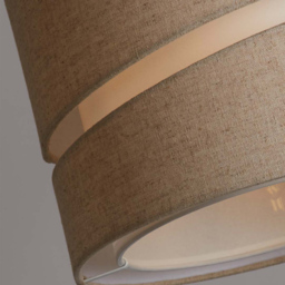 Lighting Collection Underwood 2 Tier Cream Linen Cut-Out Ceiling Lamp Shade 30cm - Size: 21.5 x 30 x 30cm - Oatmeal - Wilko - thumbnail 5