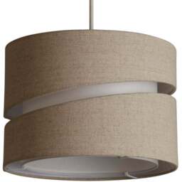 Lighting Collection Underwood 2 Tier Cream Linen Cut-Out Ceiling Lamp Shade 30cm - Size: 21.5 x 30 x 30cm - Oatmeal - Wilko