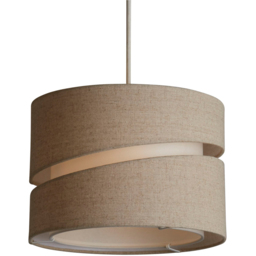 Lighting Collection Underwood 2 Tier Cream Linen Cut-Out Ceiling Lamp Shade 30cm - Size: 21.5 x 30 x 30cm - Oatmeal - Wilko - thumbnail 4