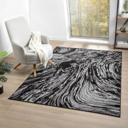 Desire Rugs Obsidian Grey Whirlpool Rug 120 x 170cm - Size: 170 x 120 x 0.8cm - Wilko - thumbnail 3