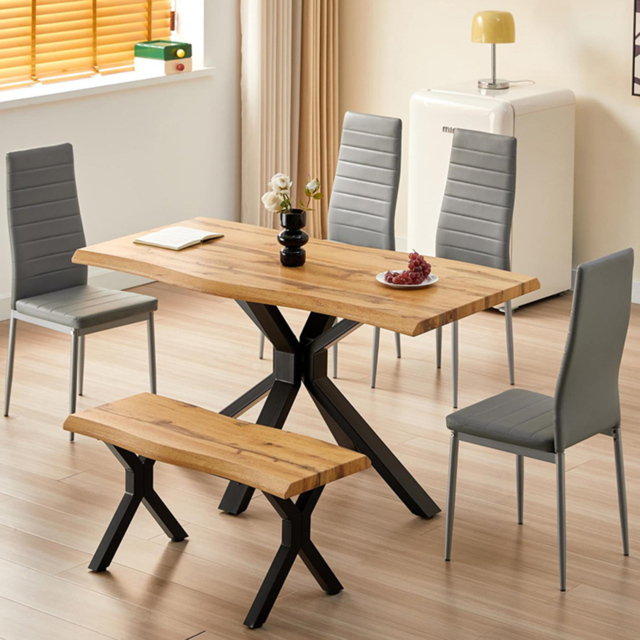 Kosy Koala 6 Seater Wooden Dining Set Grey - Multi - Wilko - image 1