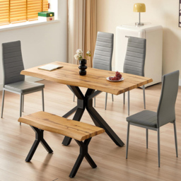 Kosy Koala 6 Seater Wooden Dining Set Grey - Multi - Wilko