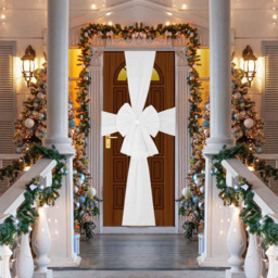 Shatchi White Diamante Giant Bow Door Cover - Size: 35 x 22 x 5cm - Wilko - thumbnail 3