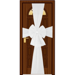 Shatchi White Diamante Giant Bow Door Cover - Size: 35 x 22 x 5cm - Wilko - thumbnail 1