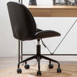 Premier Housewares Clinton Black Swivel Office Chair - Size: 49 x 64 x 93cm - Interiors by Premier - Wilko