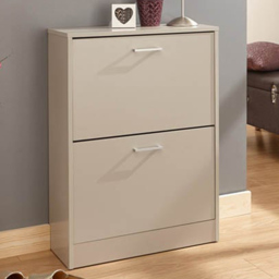GFW Stirling 2 Tier Grey Shoe Cabinet - Size: 25 x 60 x 83cm - Wilko