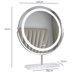 CARME Home Ava LED Marble Silver Touch Sensor Light Mirror - Size: 50 x 11 x 50cm - Wilko - thumbnail 7