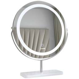 CARME Home Ava LED Marble Silver Touch Sensor Light Mirror - Size: 50 x 11 x 50cm - Wilko - thumbnail 1
