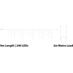 Eagle Connect 240 Cool White LED White Icicle Light 9m - Size: 51 x 40 x 18cm - Wilko - thumbnail 7