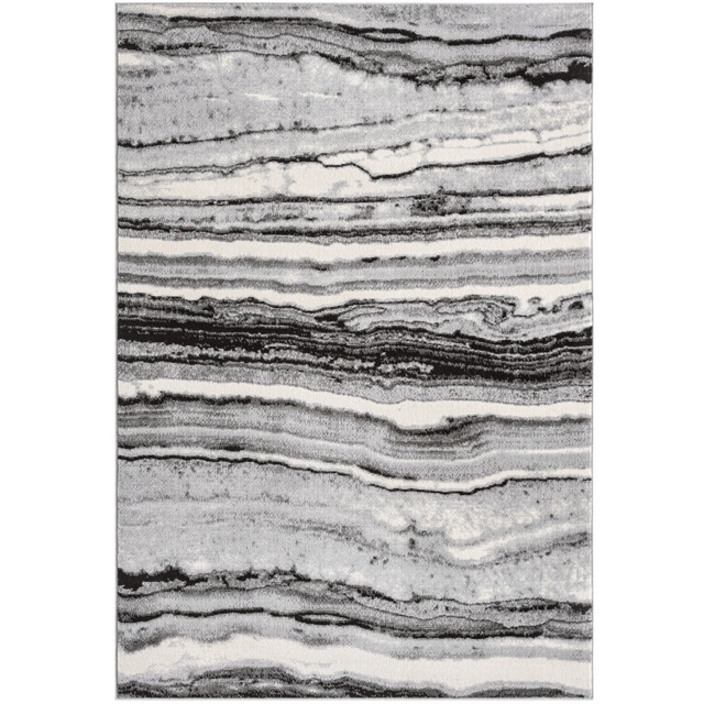 Desire Rugs Obsidian Grey Coast Waves Abstract Rug 160 x 230cm - Size: 230 x 160 x 0.8cm - Wilko - image 1