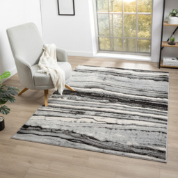 Desire Rugs Obsidian Grey Coast Waves Abstract Rug 160 x 230cm - Size: 230 x 160 x 0.8cm - Wilko - thumbnail 3