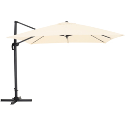 Living and Home Cream Square Rotatable Tilt Cantilever Parasol with Cross Base 3m - Size: 250 x 300 x 300cm - Wilko - thumbnail 1